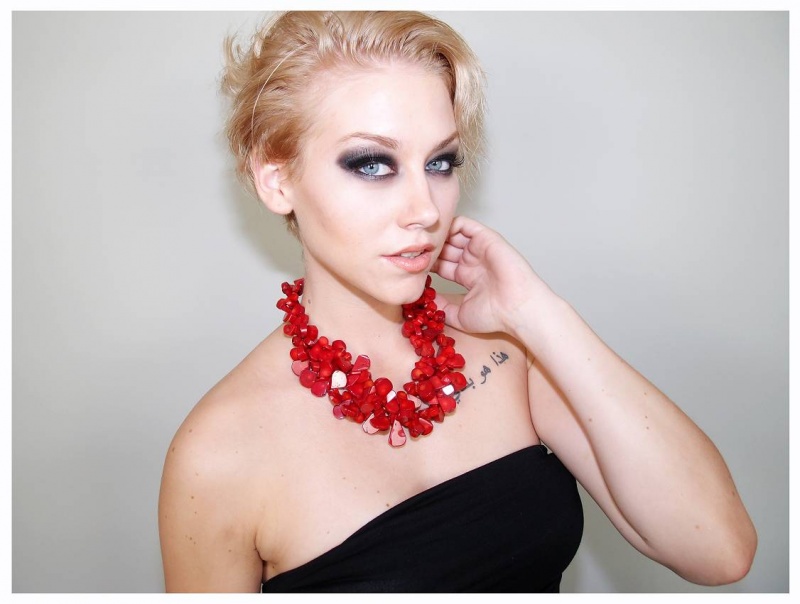 Female model photo shoot of makeup by ana celine