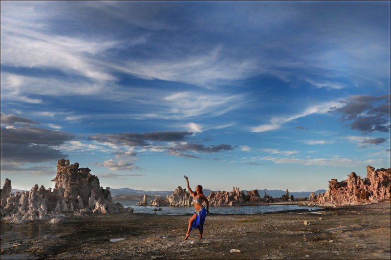 Male and Female model photo shoot of SafariShootS and Renos Red Phoenix in Mono Lake,  California