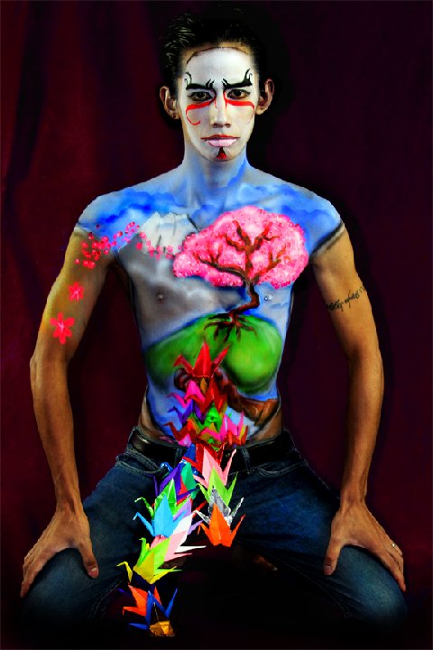 Male model photo shoot of Danny S Fu, body painted by Live Canvas Art