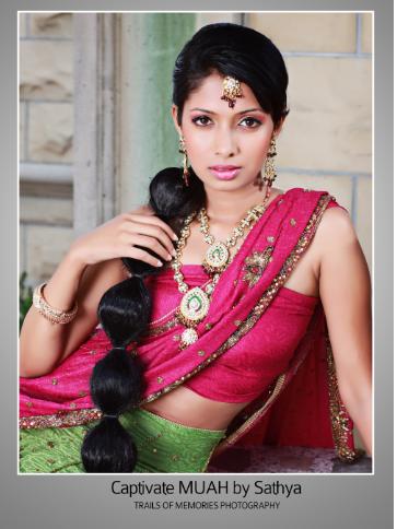 Female model photo shoot of CaptivateMUAH by Sathya