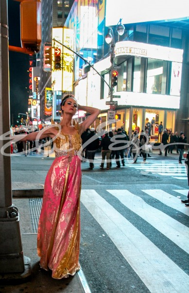 Female model photo shoot of Loydeen in Times Square