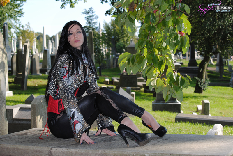 Female model photo shoot of Jennifer Leigh87 by Sinful Illusions in Laurel Hill Cemetery