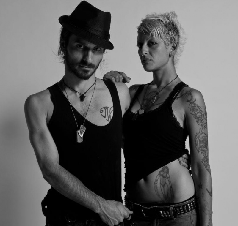 Female and Male model photo shoot of LethalX and AthanLive by Augustin ny, makeup by Hair_metal_ink