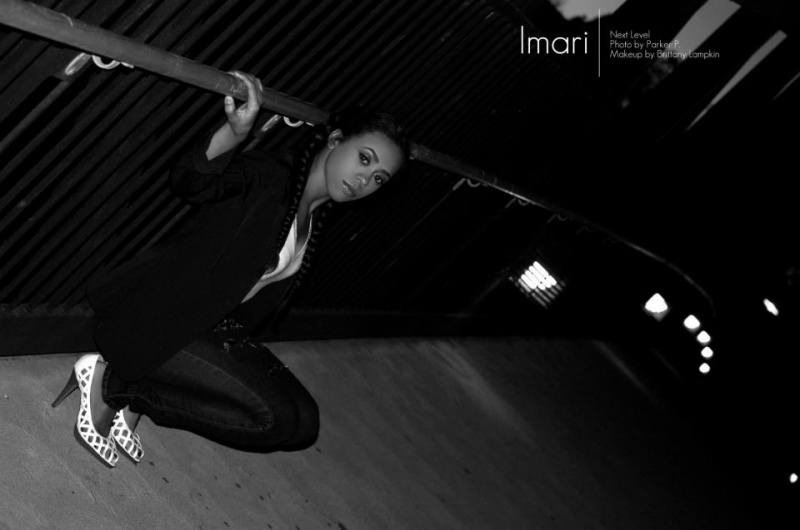 Female model photo shoot of Imari Wood in LA bridge