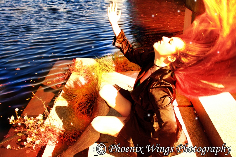 Female model photo shoot of Phoenix Wings Photo and Circe Rowan