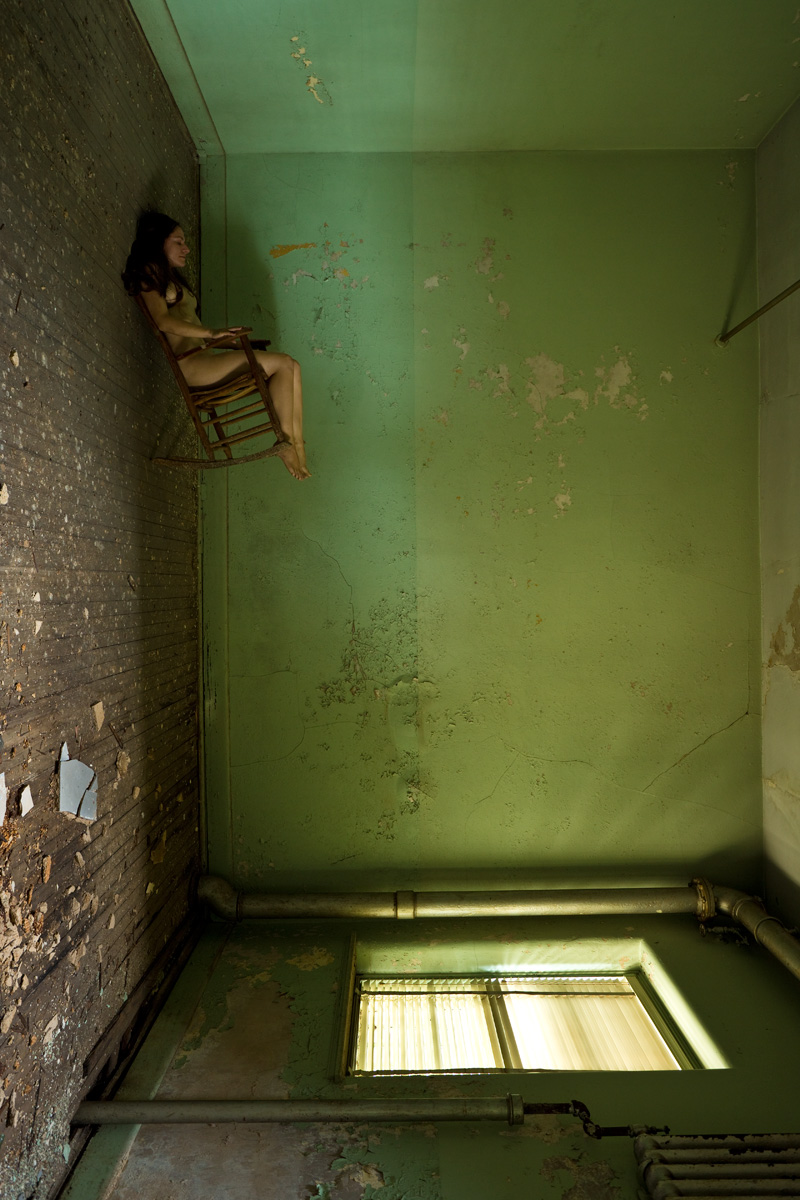 Male and Female model photo shoot of I Ference Photography and Eva Lynch in Abandoned asylum, South Carolina