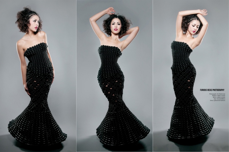 Female model photo shoot of Custom Balloon Dresses and L  U  X by Furious Ideas