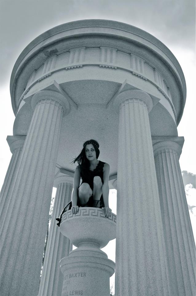 Female model photo shoot of erin hickey by mattl in evergreen cemetary