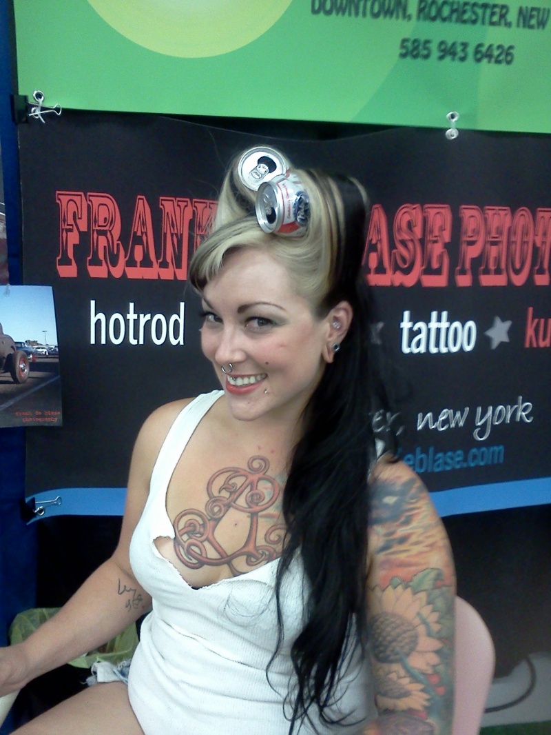 Female model photo shoot of Pink Flamingo Salon in Live Free or Die Tattoo Convention 2011
