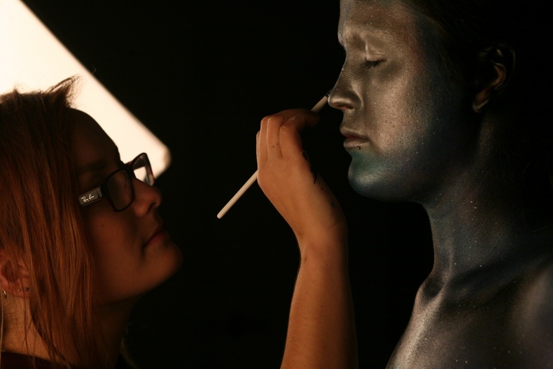 Female model photo shoot of JessicaSchiavoneMUA in Pigment Cosmetics- SF