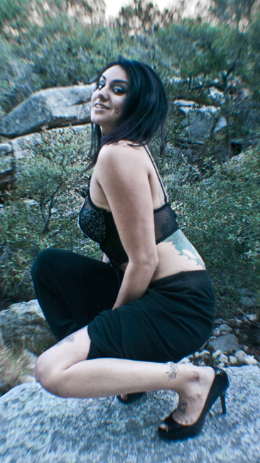 Female model photo shoot of Dainty Sanchez in Off The Beaten Path