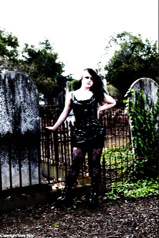 Female model photo shoot of Porcelene Doppelganger in Geelong Graveyard