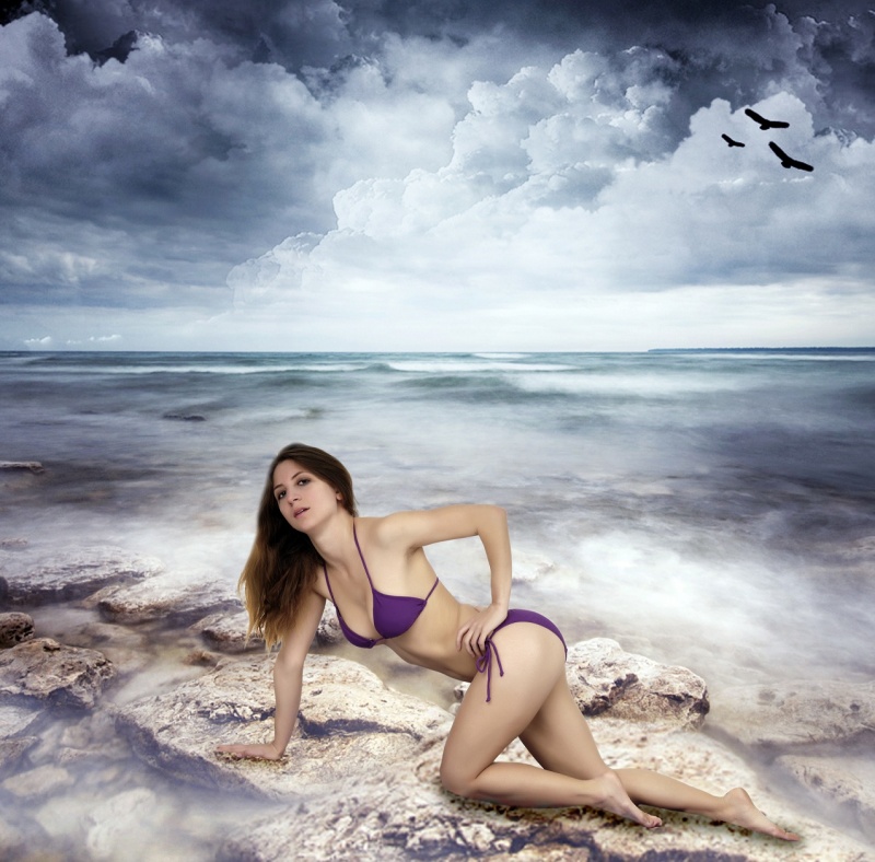 Female model photo shoot of April M by Rick Castillo Studio, digital art by Purple Princess Edits