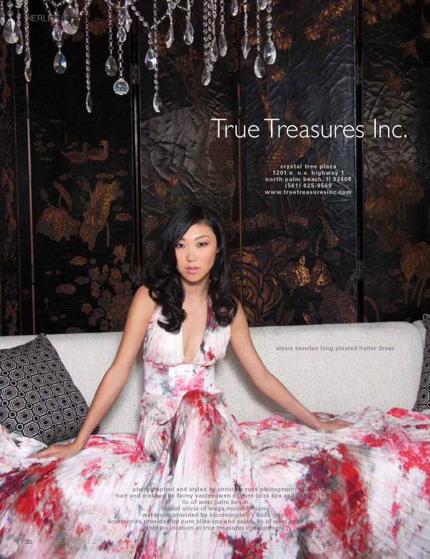 Female model photo shoot of KungPaoChic in True Treasures Palm Beach, wardrobe styled by calistastyles
