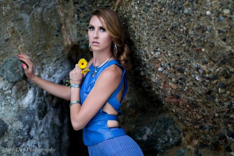 Female model photo shoot of Heather Lynn Mayer by dayplace in Leo Carillo Beach, clothing designed by Isaura 