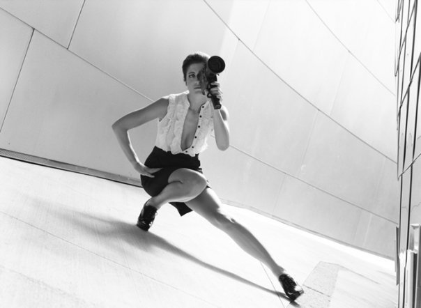 Female model photo shoot of Madelaine Quinn in Disney Concert Hall, Los Angeles, CA