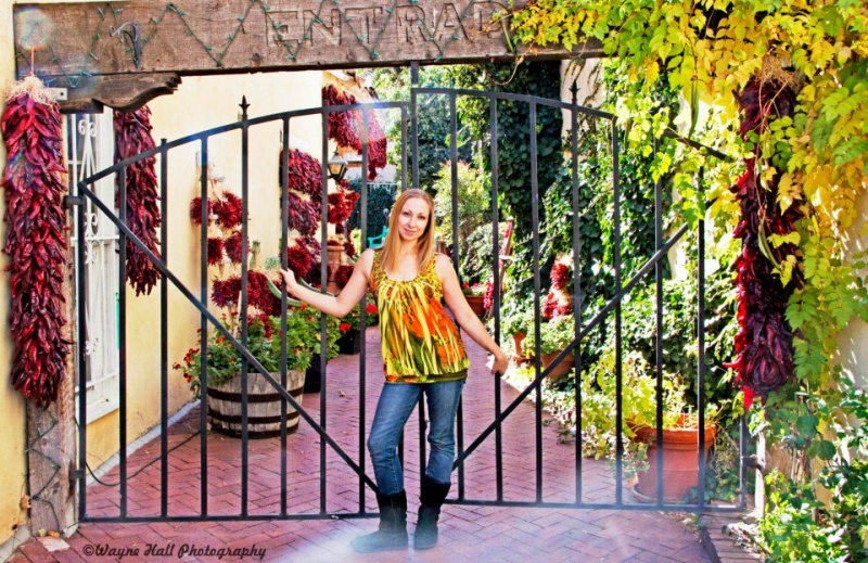 Female model photo shoot of Blonde Mommy by Wayne Hall Photography in Old Town - Albuquerque