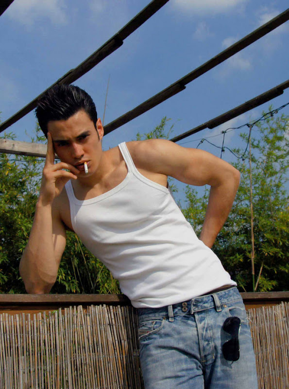 Male model photo shoot of Enzo Domani in Eastern Columbia Roof Top Los Angeles