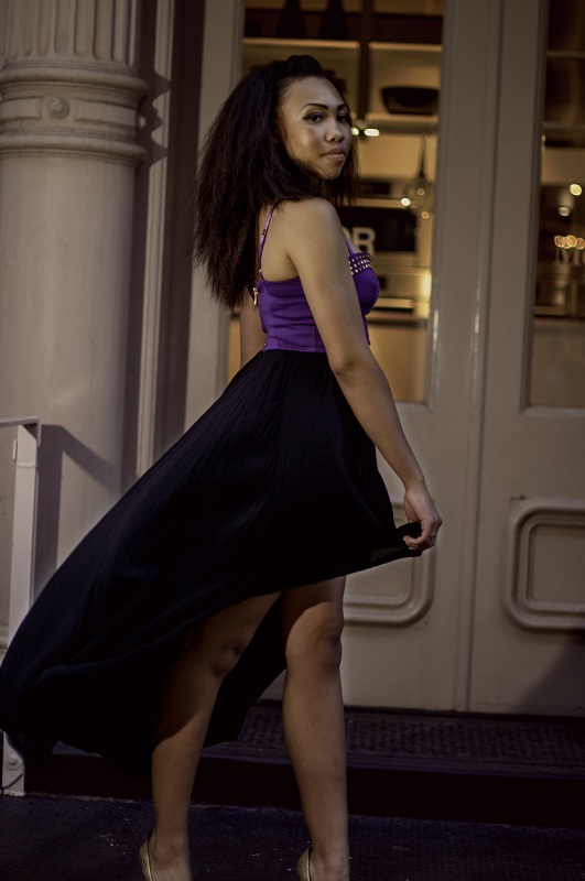 Female model photo shoot of Evona Black in Soho