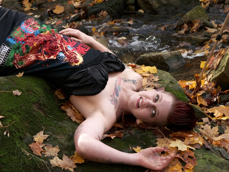 Female model photo shoot of hippiecryte by David Desoer in Tiffany Falls