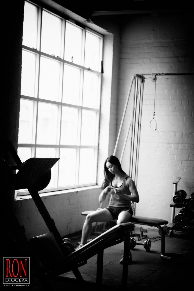 Female model photo shoot of AZambrano by Ron Diocera in Tony Ryan Gym