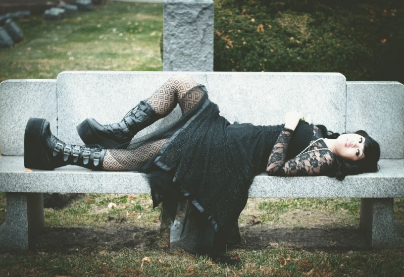 Female model photo shoot of DaRa Delirium in Forest Park Home Cemetery