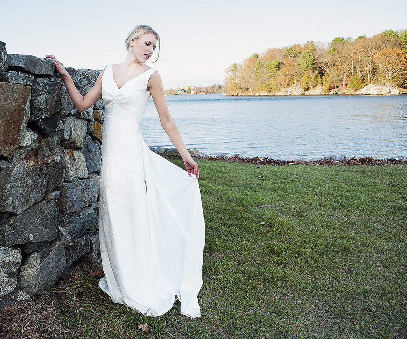 Female model photo shoot of YellowHouse photography and Meghan Joseph, clothing designed by New Wedding Dress Brand