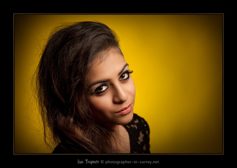 Female model photo shoot of Sarah Husain by photographer-in-surrey in Kingston, makeup by Tripti Soor