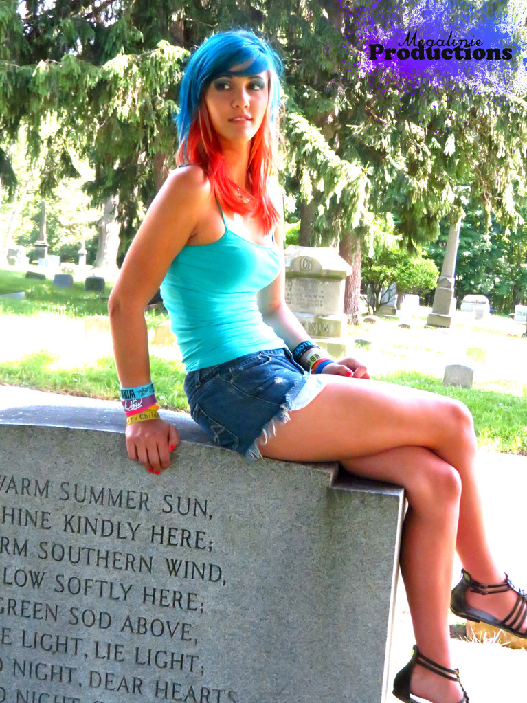 Female model photo shoot of Treevis  by Megalinie Productions in Forest Hill Cemetery