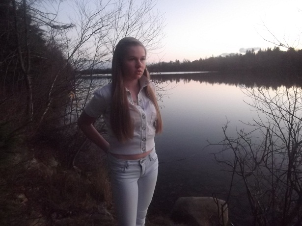 Female model photo shoot of Caitlin Kerfont in Belle Lake