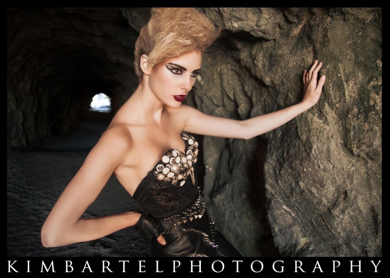 Female model photo shoot of NikoleAyala  MUA by kim clarkin photo in Sutro Baths, SF Ca