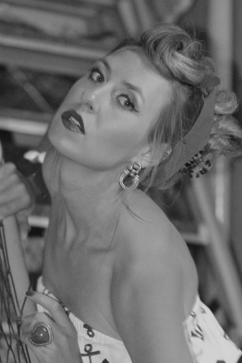 Female model photo shoot of Heather Lynn Mayer in USS Iowa