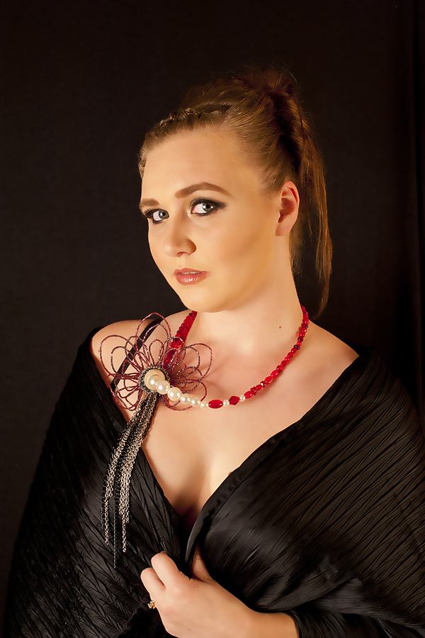 Female model photo shoot of Avant Heart Accessories and gabrielle scarlet by Eric Richter, makeup by Michaela Cardenas