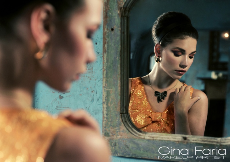 Female model photo shoot of Gina Faria Make up in Shooting Beauty Studios