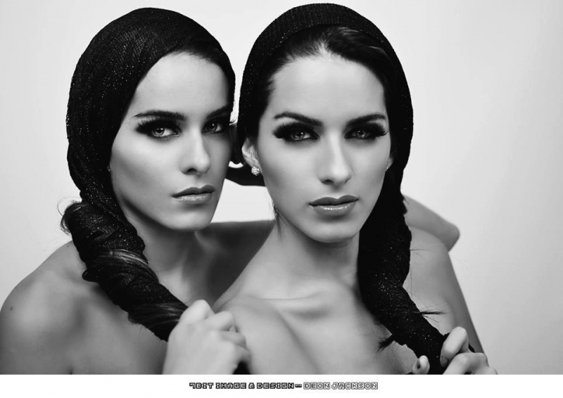 Female model photo shoot of twins melanieandmilena