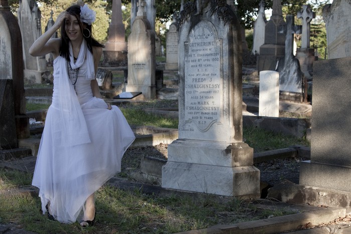 Female model photo shoot of Sonshine in Cemetery and Church