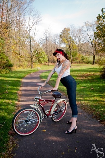 Female model photo shoot of Red Betty by AmandaLauranPhotography in Peace Valley Park