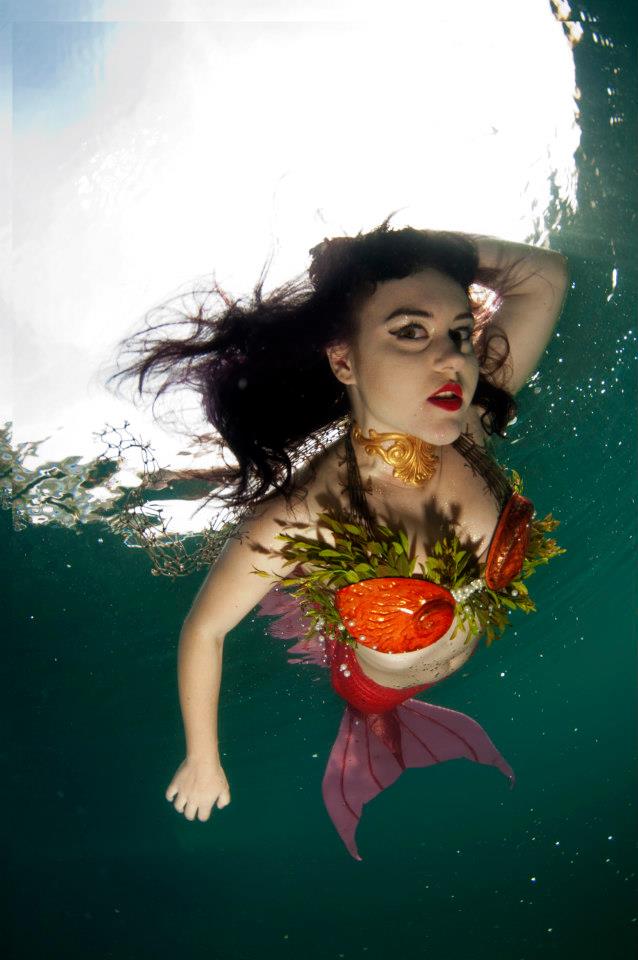 Female model photo shoot of Oceana the Mermaid in Lake Chelan, Washington