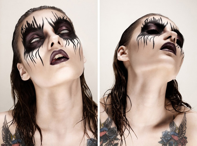 Female model photo shoot of Katerina Khokhlova in Moscow/ Moonpark studio, makeup by Yulia Bukreeva