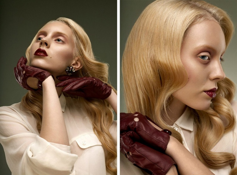 Female model photo shoot of Katerina Khokhlova in Moscow/ Moonpark studio, makeup by Yulia Bukreeva