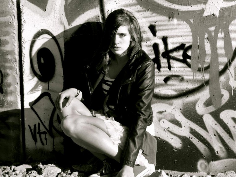Female model photo shoot of Mina Eve in "The Wall", Winooski VT