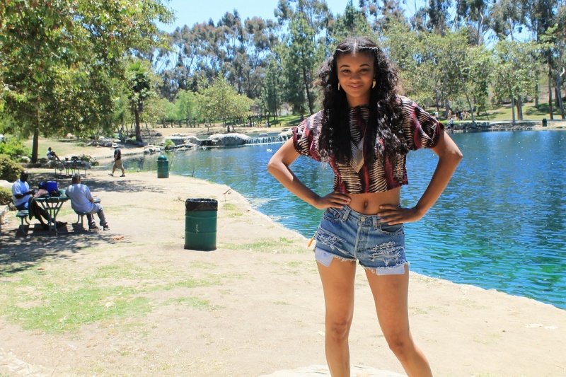 Female model photo shoot of Amber Scruggs and Lafie Bradford in Kenneth Hahn Park