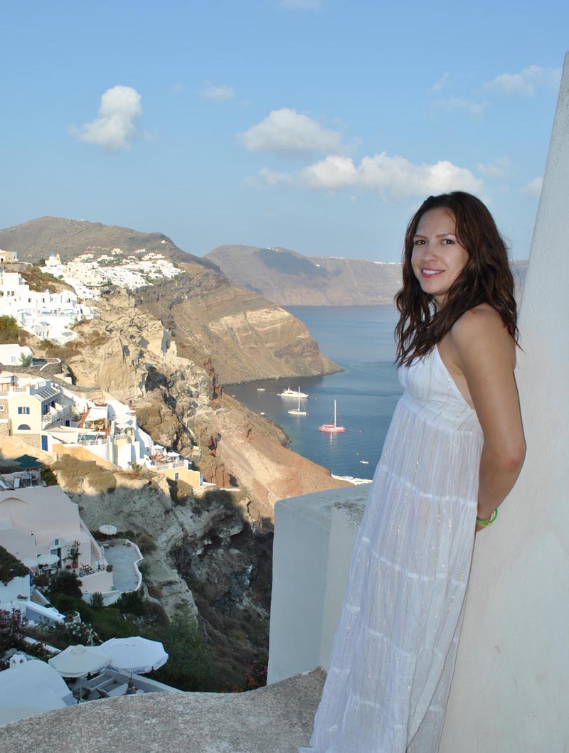 Female model photo shoot of GoGo007 in Santorini, Greece