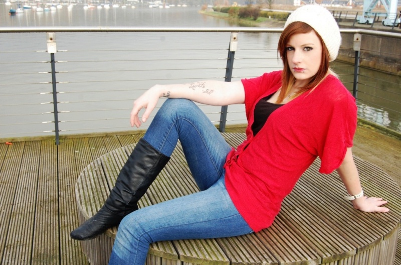 Female model photo shoot of raven_skye by MikeG photography in Dockside, Chatham