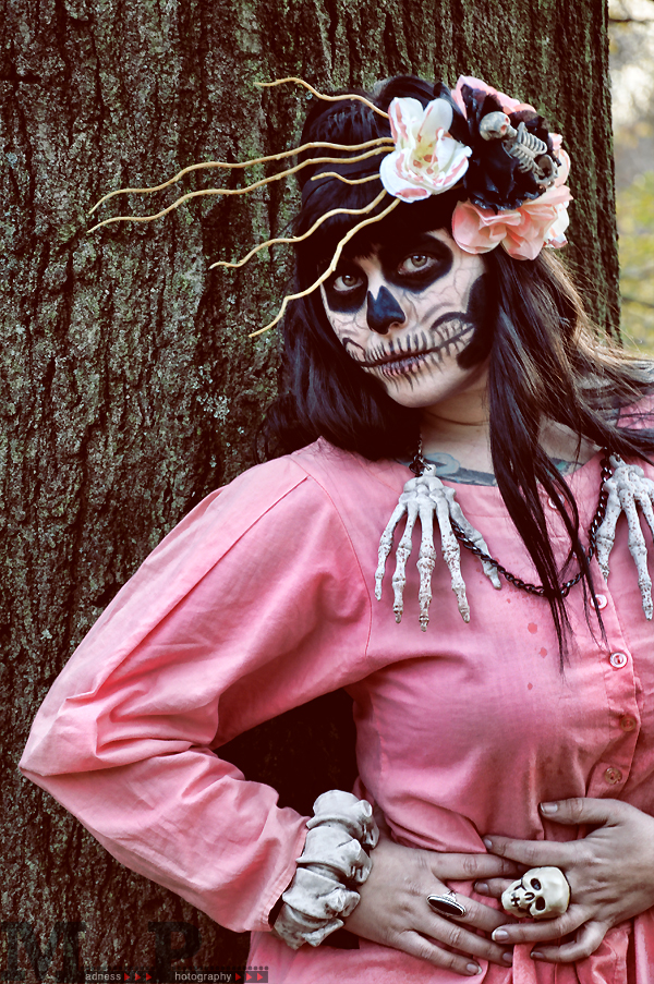 Female model photo shoot of Tabitha Rachel by Madness Photography in Prospect Park, clothing designed by Royalistic and Divine Grotesque