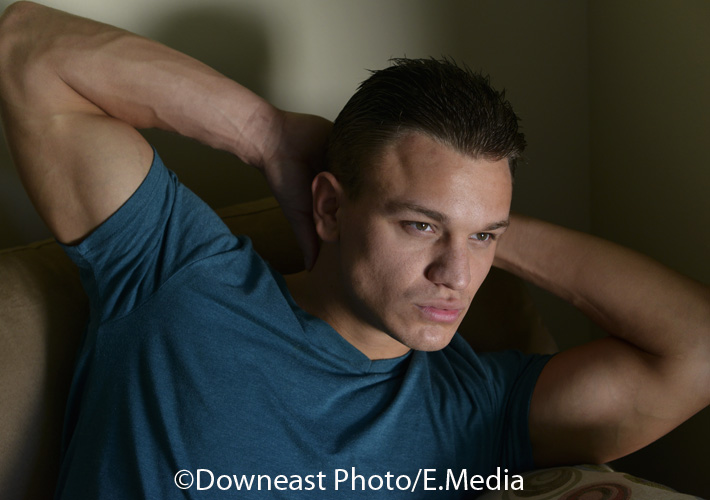 Male model photo shoot of James OH by Downeastphoto in studio