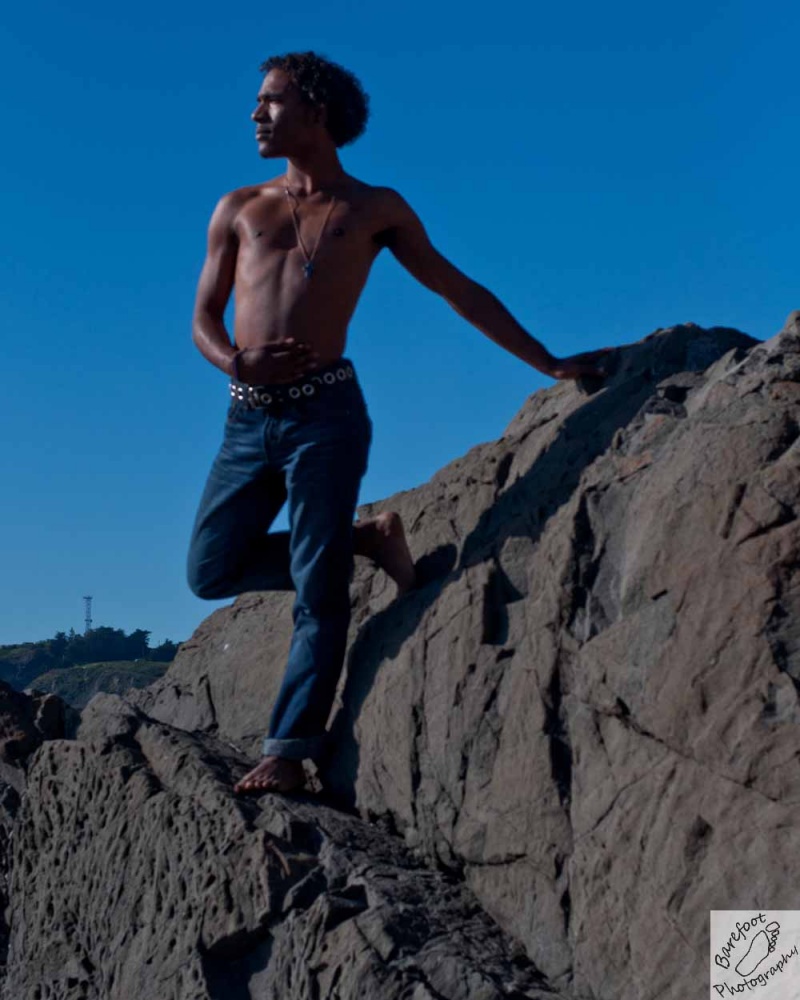 Male model photo shoot of Barefoot Photography CA in Black Sand Beach, GGNRA