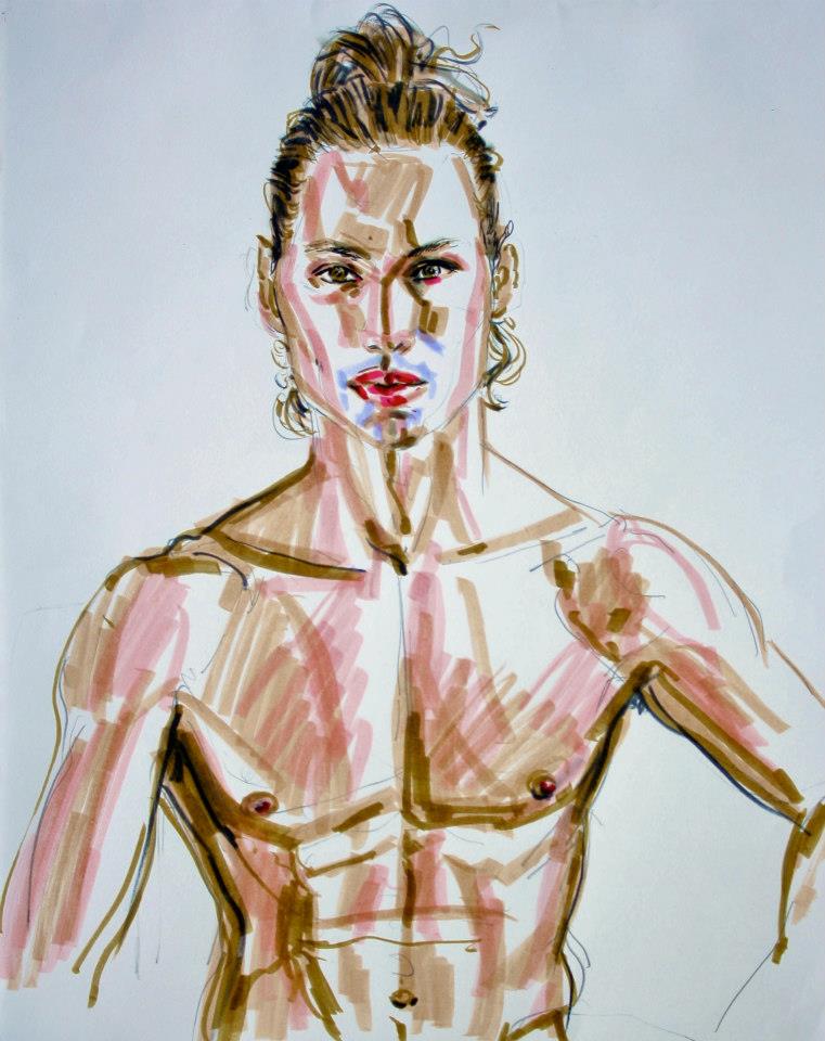 Male model photo shoot of JCampbellDK in L.A (August 2012), art by Physique Illustration 