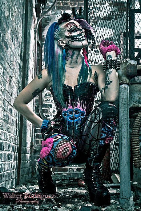 Female model photo shoot of Candy-Rock Couture in Staten Island Abandoned Building
