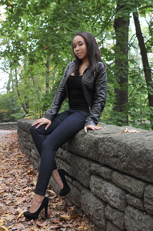 Female model photo shoot of Melissa Nicole P by Victoria Wind in Fort Tryon Park, makeup by Darien Manel